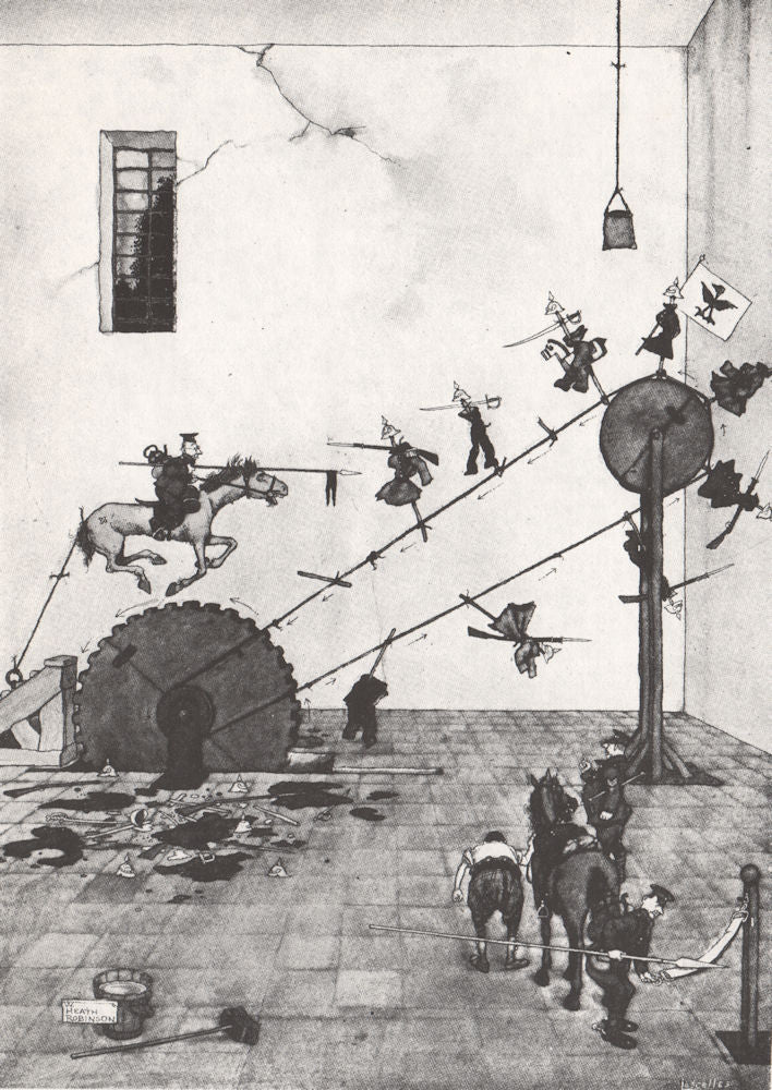 HEATH ROBINSON. The Lancing wheel. First World War 1973 old vintage print